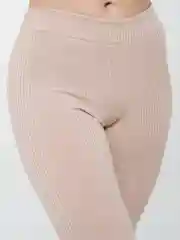 Бежевый легинсы спортивные женские, в рубчик