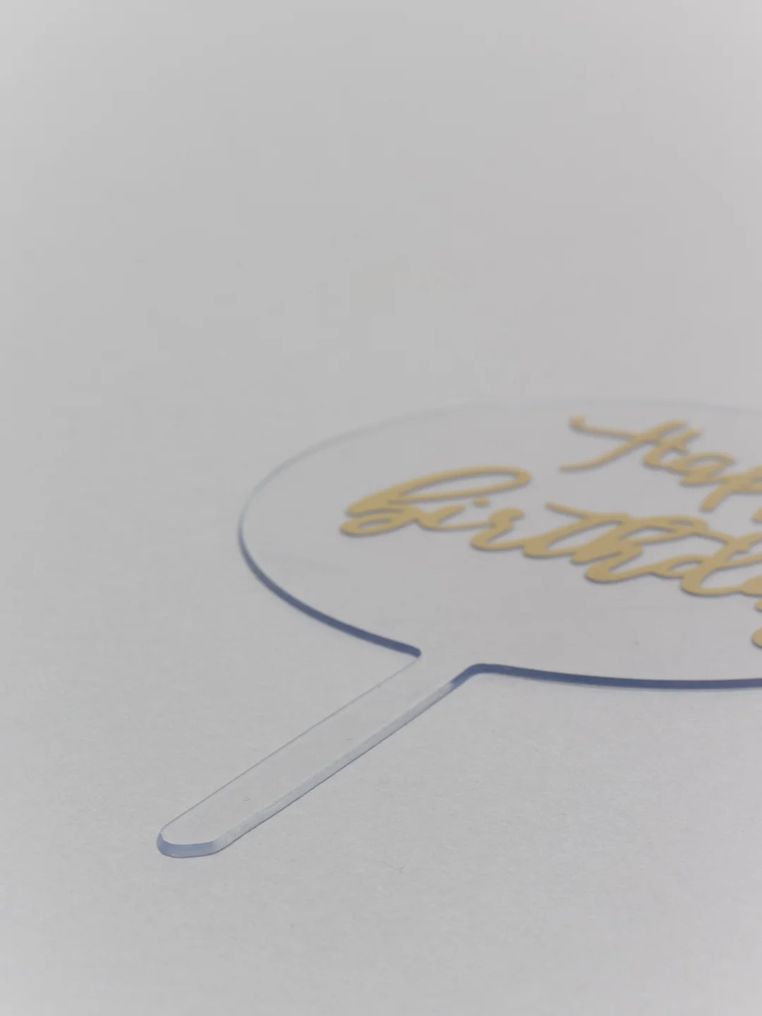 Прозрачный топпер для оформления торта "Happy Birthday" круг