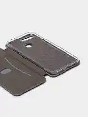 Серый чехол книжка Huawei Y6 2018 / Honor 7C / 7A Pro / Y6 Prime (Хуавей Хонор 7С / 7А Про)
