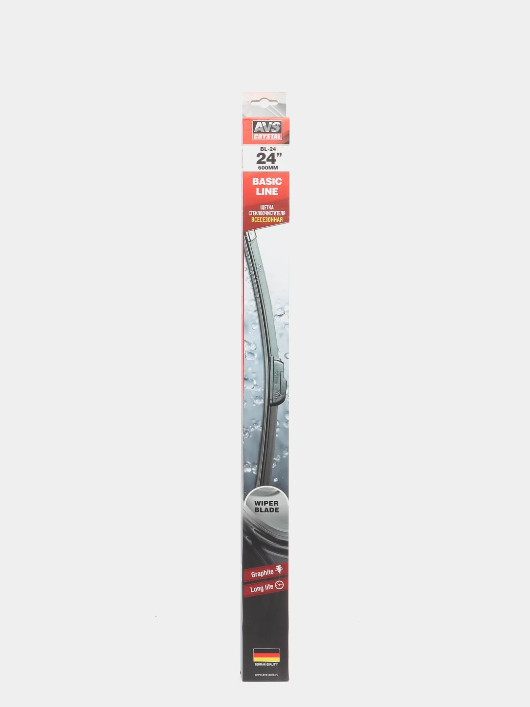 Щетка стеклоочистителя AVS CRYSTAL Basic Line, бескаркасная, универсальный, 60 см, 24"