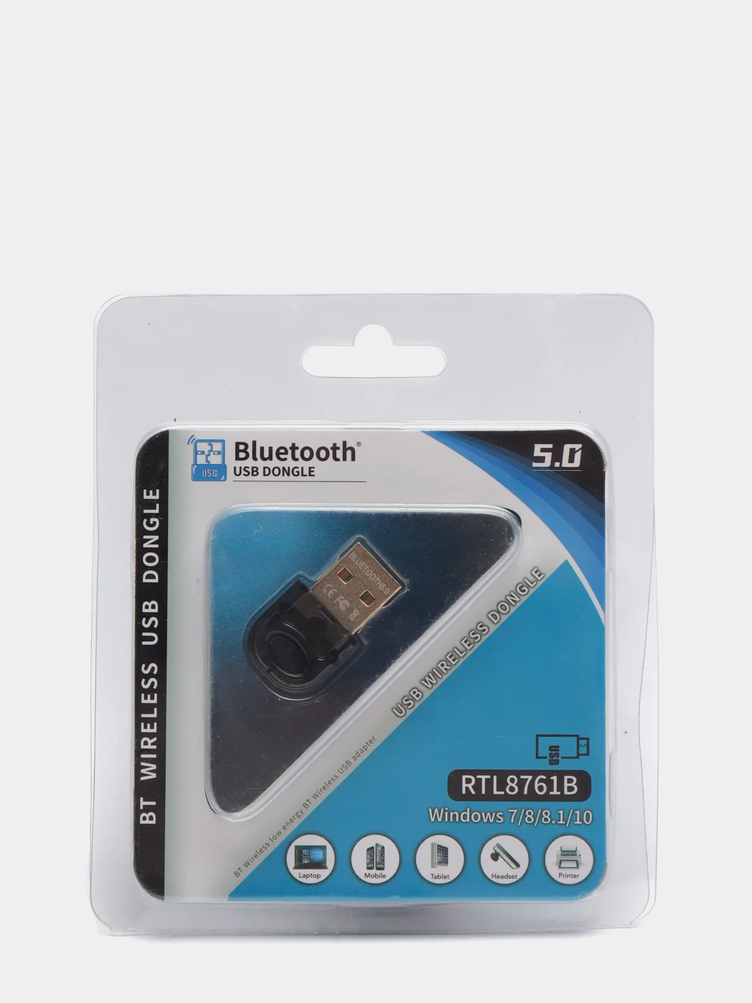 Черный usb адаптер Bluetooth 5.0 (блютуз)