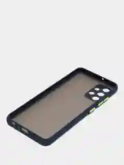 Темно-синий чехол для Samsung Galaxy A32 4G, Галакси А32, пластиковый матовый с цветными кнопками