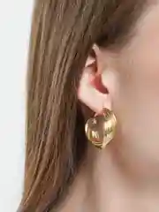 Серьги геометрические, золотистые