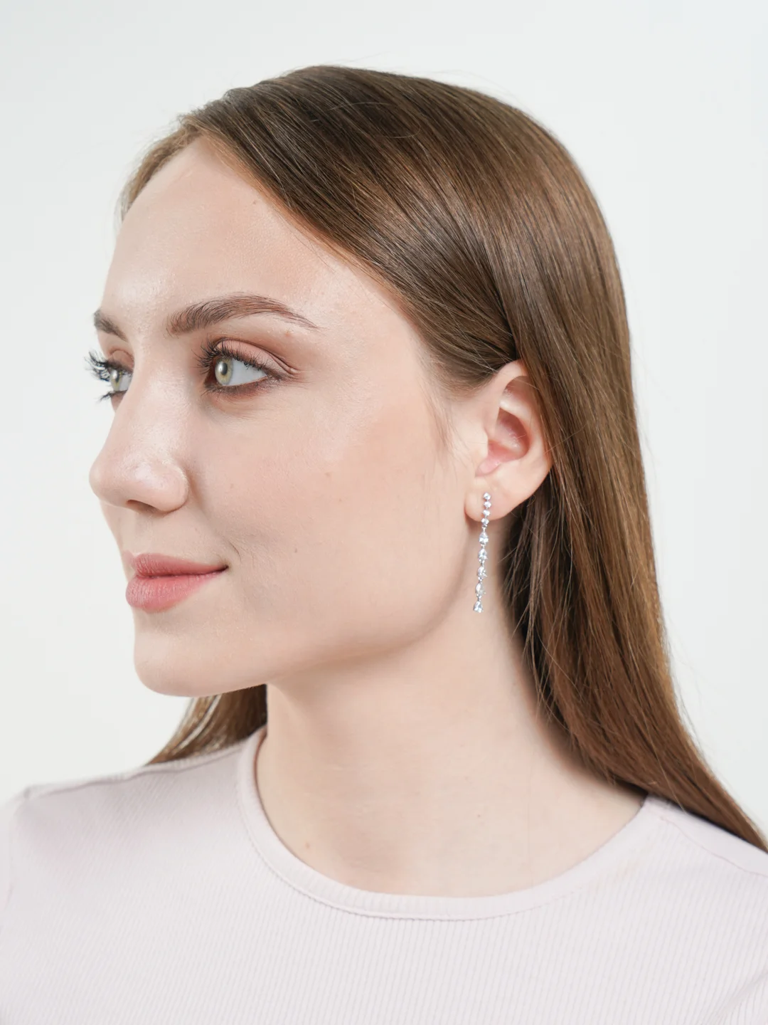 Серьги с камнями, из медицинского сплава