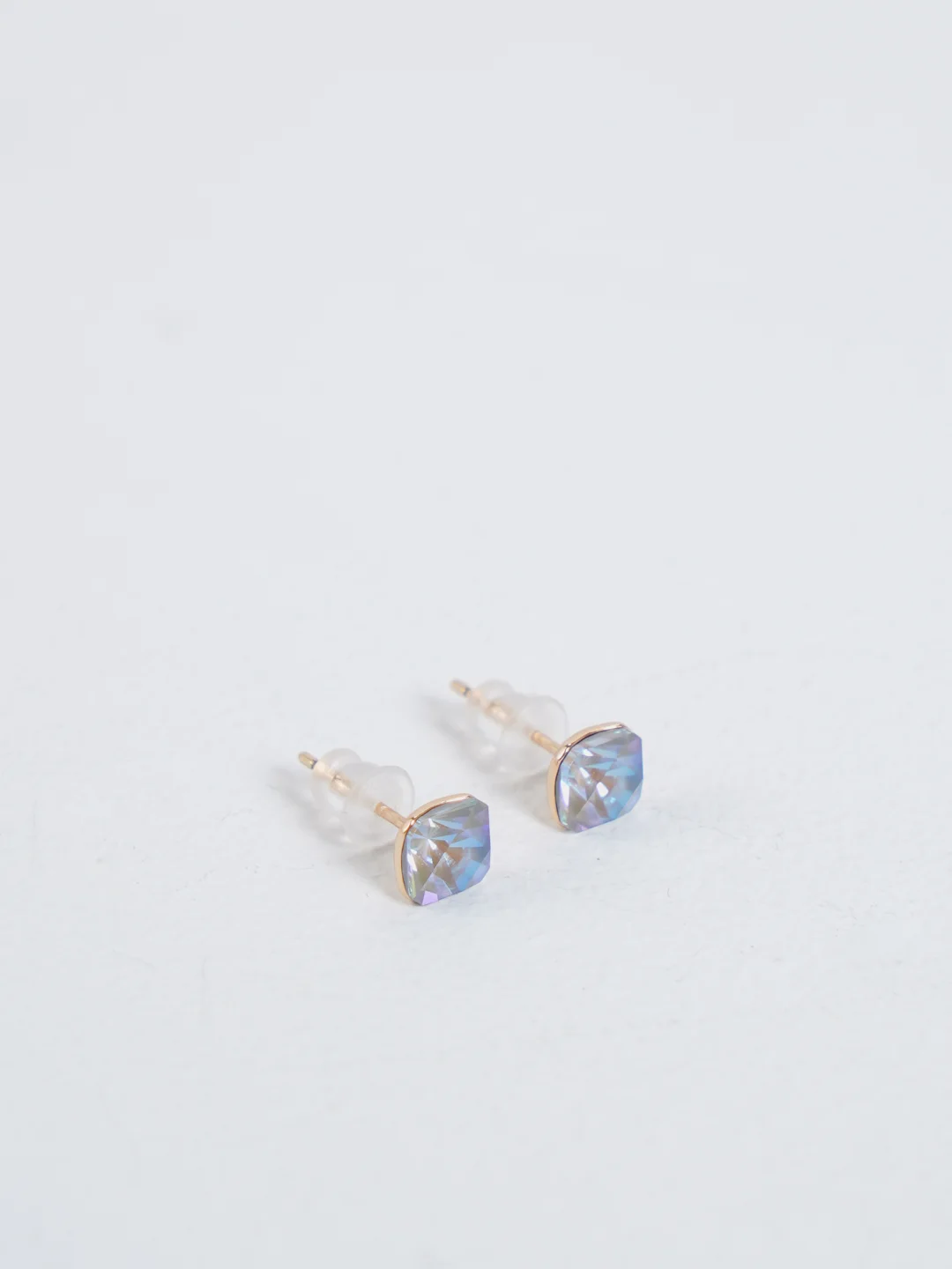 Индиго серьги-гвоздики Swarovski (квадрат), Xuping