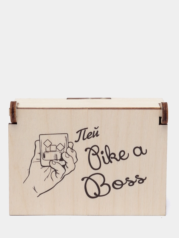 Камни для виски "Пей like a boss", в шкатулке, 6 штук
