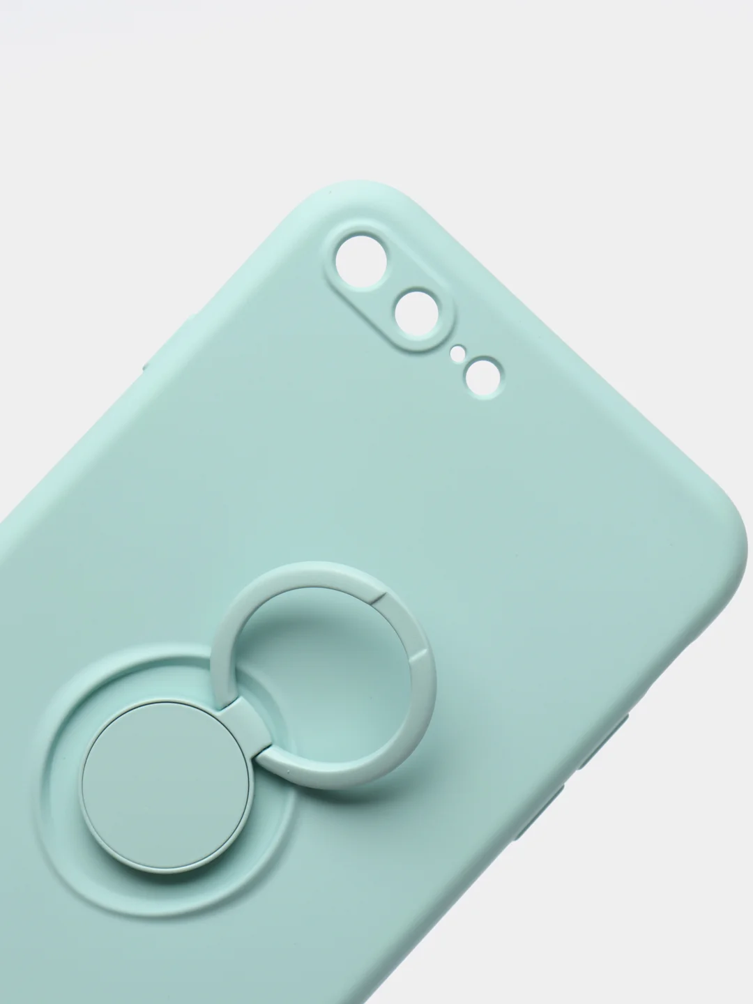 Бирюзовый чехол силиконовый с кольцом на iPhone 7 Plus / 8 Plus