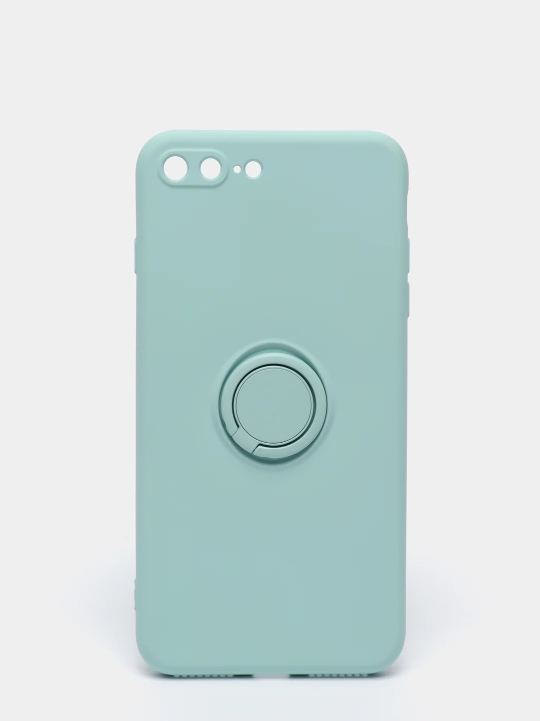 Бирюзовый чехол силиконовый с кольцом на iPhone 7 Plus / 8 Plus