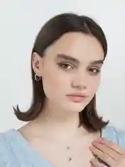 Серебряный двойная цепочка на шею "Звезды и луна"
