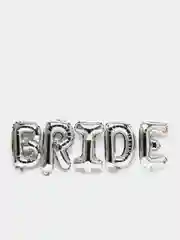 Набор шаров-букв, 16/41 см, Мини-BRIDE, серебро, 1 штука в упаковке