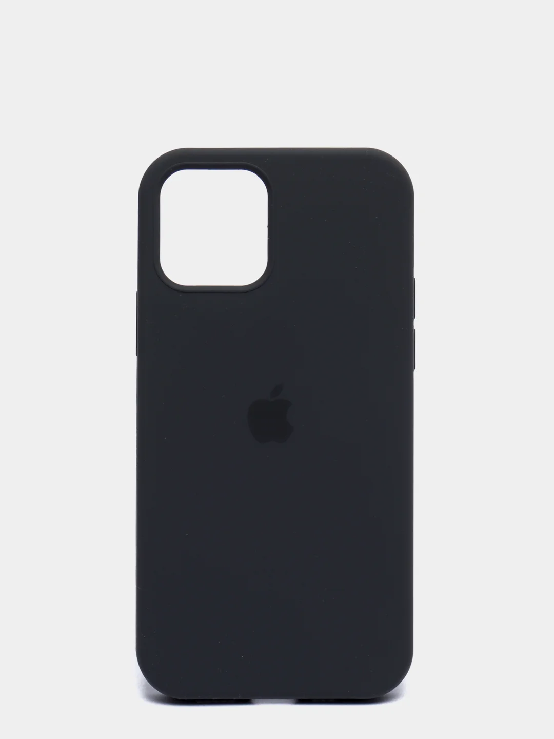 Угольный чехол для iPhone 12 / 12 Pro (6.1") Silicone Case закрытый низ с логотипом