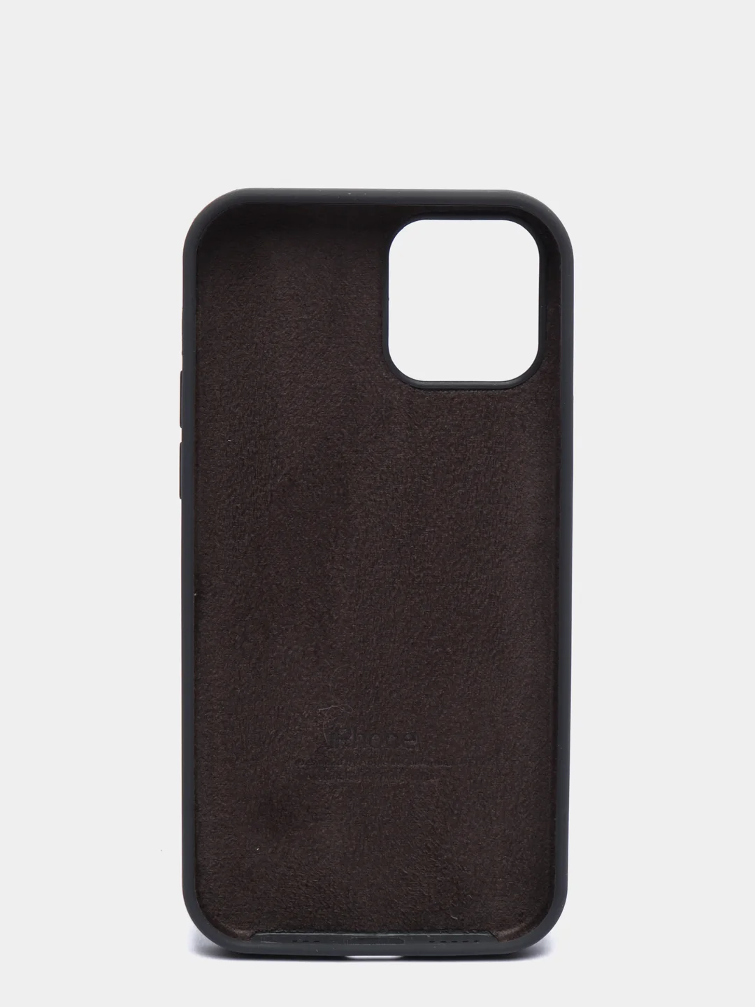Угольный чехол для iPhone 12 / 12 Pro (6.1") Silicone Case закрытый низ с логотипом