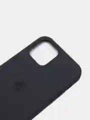 Угольный чехол для iPhone 12 / 12 Pro (6.1") Silicone Case закрытый низ с логотипом