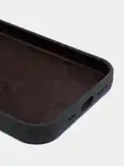 Угольный чехол для iPhone 12 / 12 Pro (6.1") Silicone Case закрытый низ с логотипом
