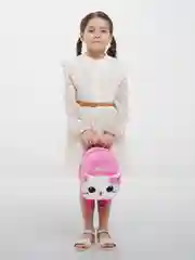 Белый детский плюшевый рюкзак