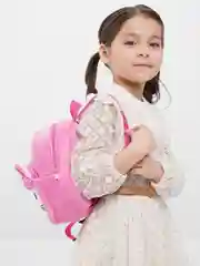 Белый детский плюшевый рюкзак