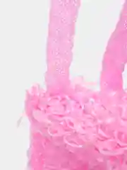 Коралловый мочалка для тела, вязаная, двусторонняя, с ручками