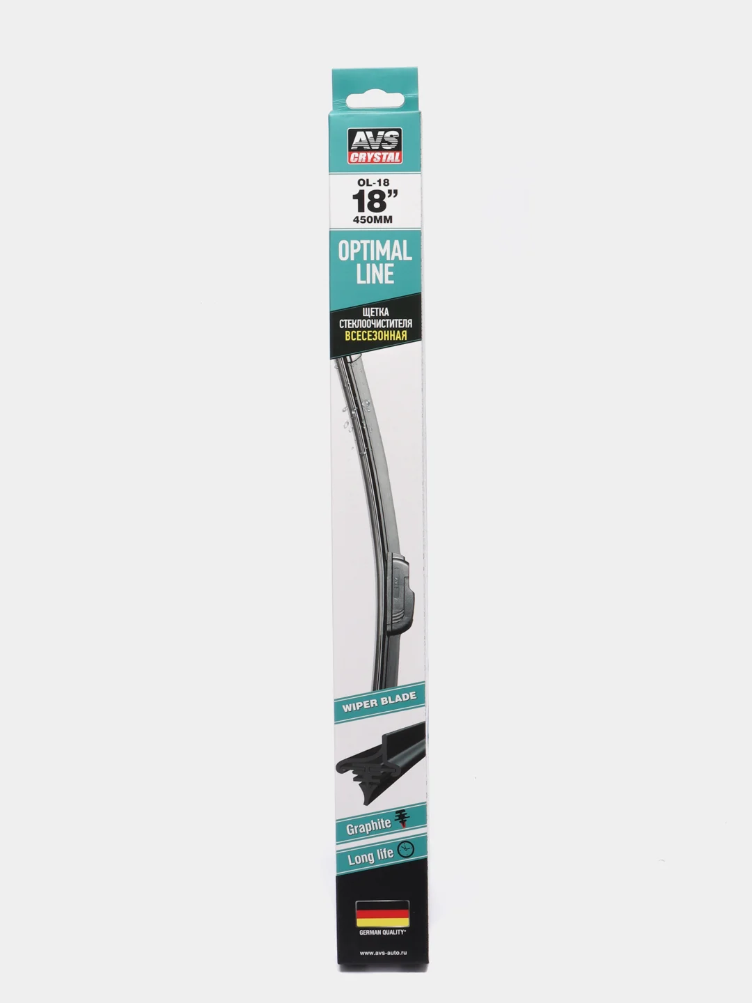 Бескаркасная щетка стеклоочистителя AVS Optimal Line OL-18, 45 см