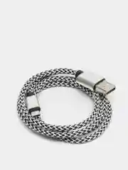 Серебряный кабель micro USB, Type-C, для зарядки и передачи данных