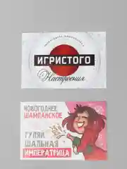 Новогодняя наклейка на бутылку шампанского