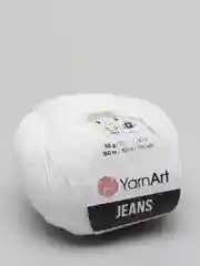 Белый пряжа YarnArt Jeans, 50 г, 160 м