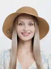 Хаки летняя женская соломенная шляпа-панама с вышитой надписью Happy every day