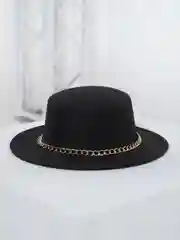 Черный женская шляпа с цепочкой