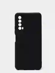 Черный чехол силиконовый Huawei P Smart 2021 (Хуавей П Смарт 2021) с защитой камеры