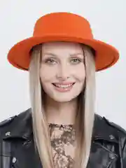 Оранжевый женская шляпа с цепочкой