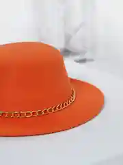 Оранжевый женская шляпа с цепочкой