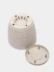 Бежевый кашпо / горшок для цветов с поддоном ДЮНА IDEA