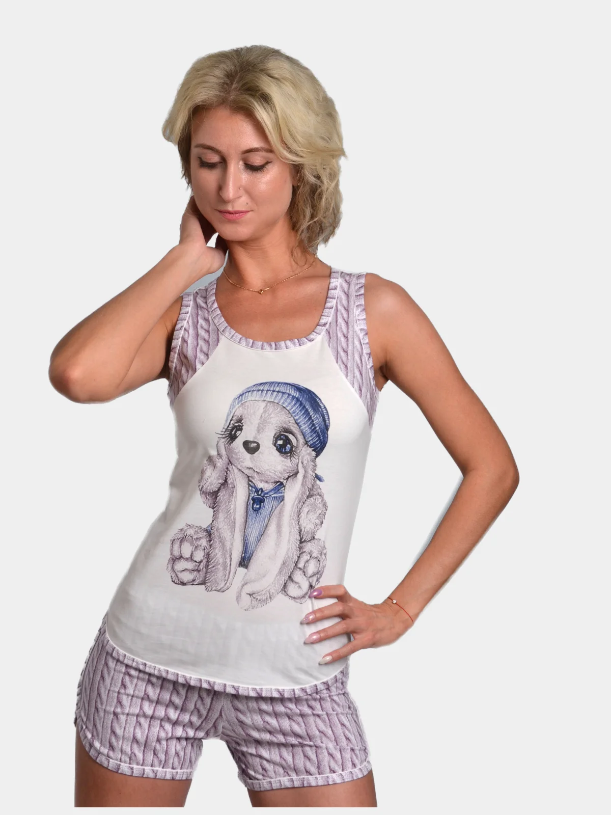 Пижама с шортами, женская