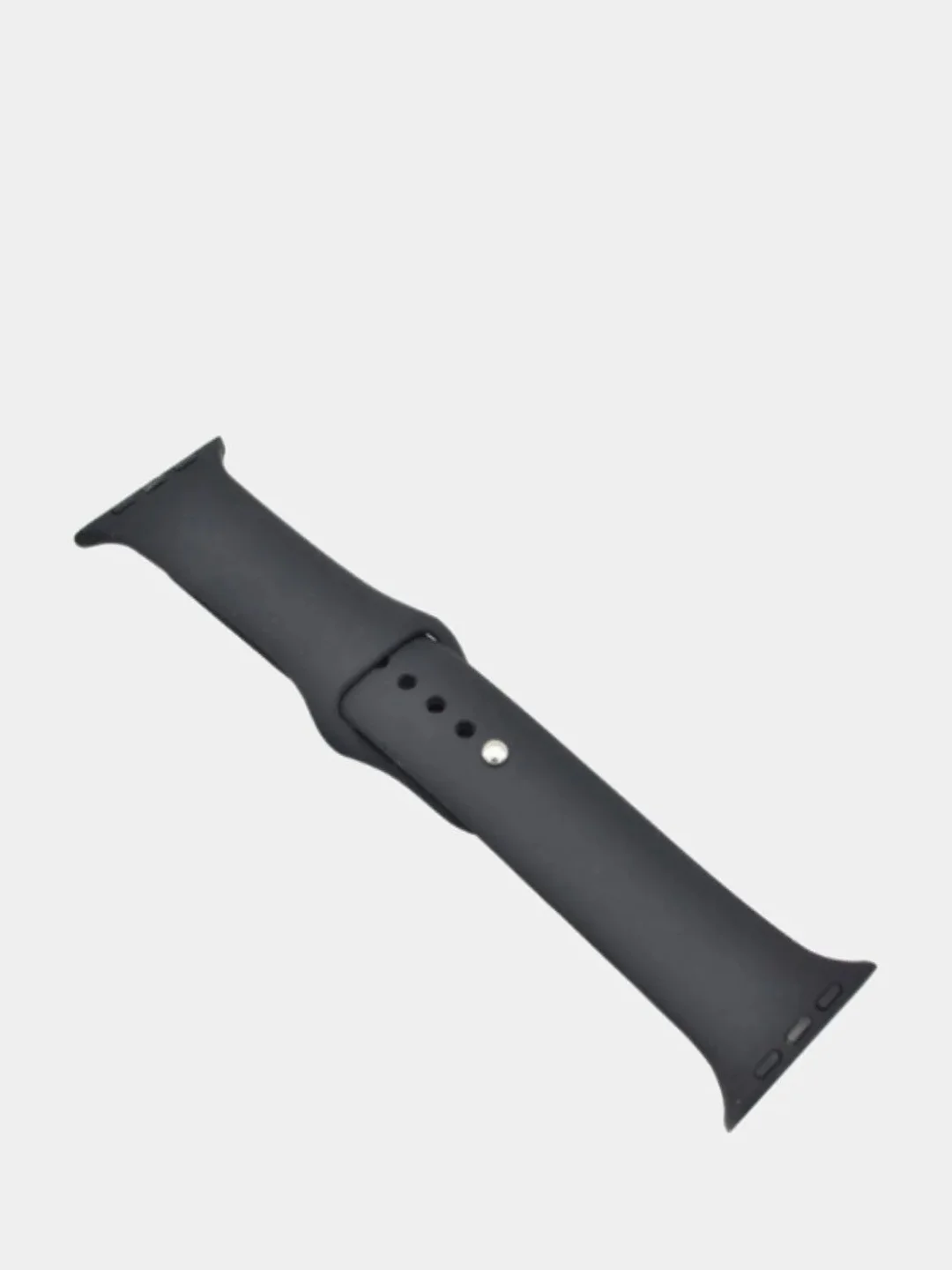 Черный силиконовый ремешок для Apple Watch 3, 4, 5, 6, 7, SE на 38/42/40/44