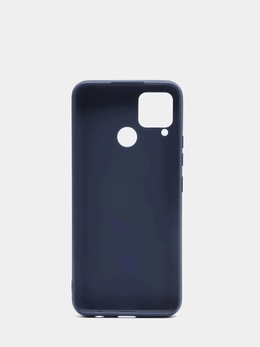 Синий меланж чехол-накладка для Realme C25 из силикона, с матовым покрытием и бортиком