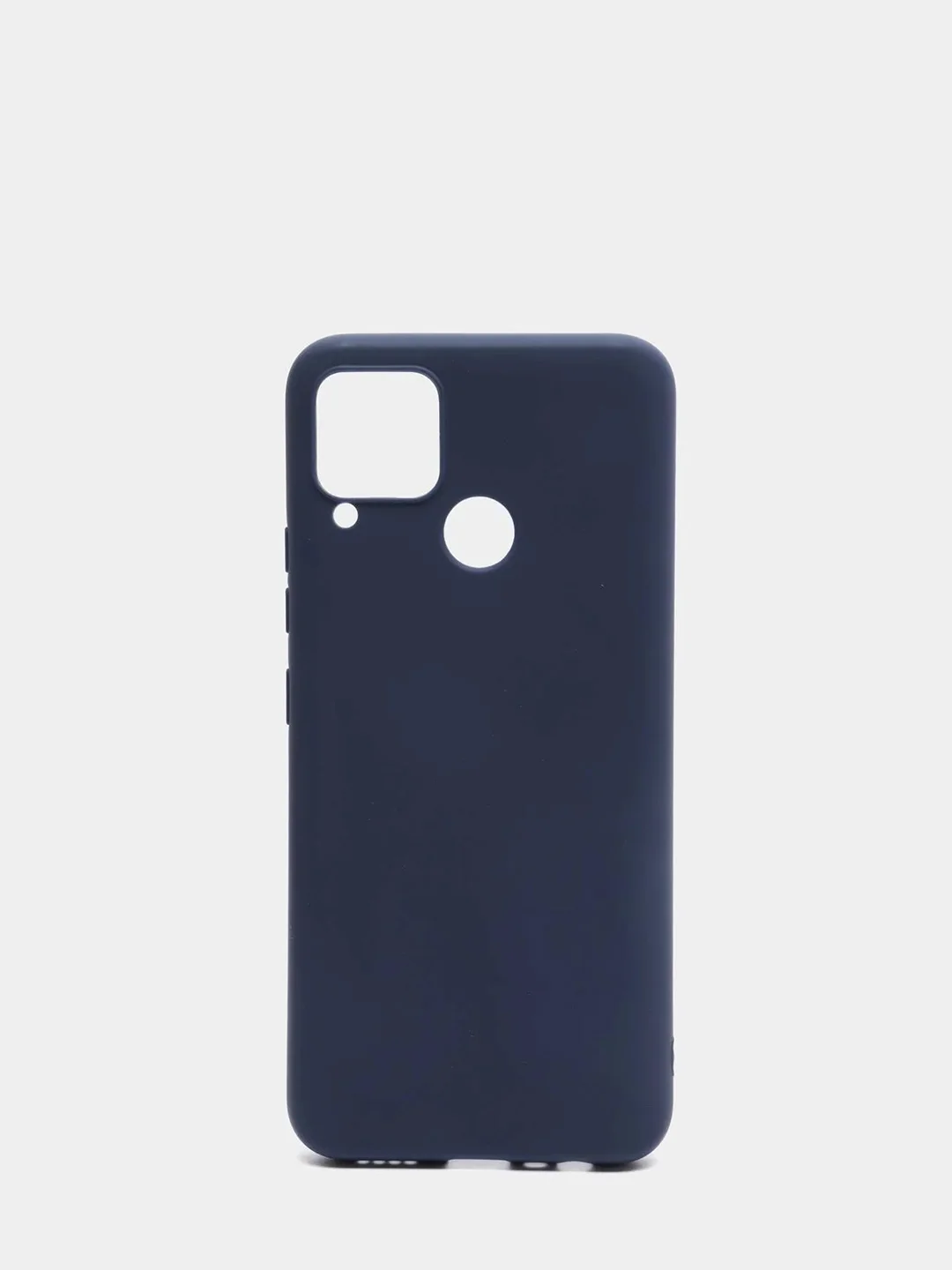 Синий меланж чехол-накладка для Realme C25 из силикона, с матовым покрытием и бортиком