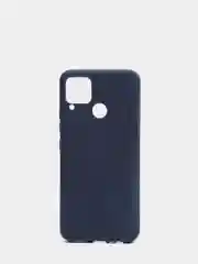 Синий меланж чехол-накладка для Realme C25 из силикона, с матовым покрытием и бортиком