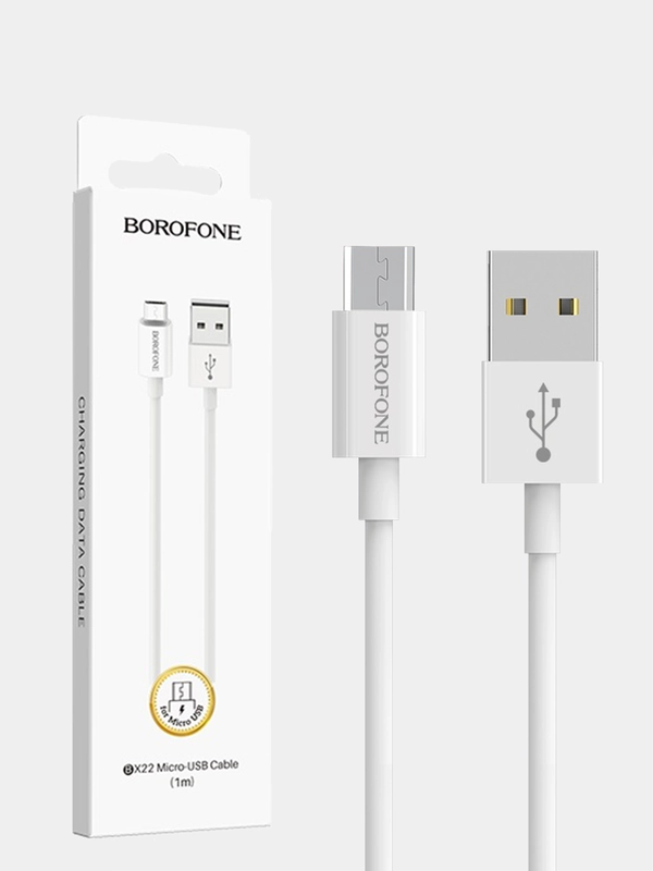 Кабель USB на micro-USB Borofone BX22, 1 метр, белый (Android)