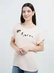 Бежевый туника с рисунком