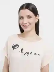 Бежевый туника с рисунком