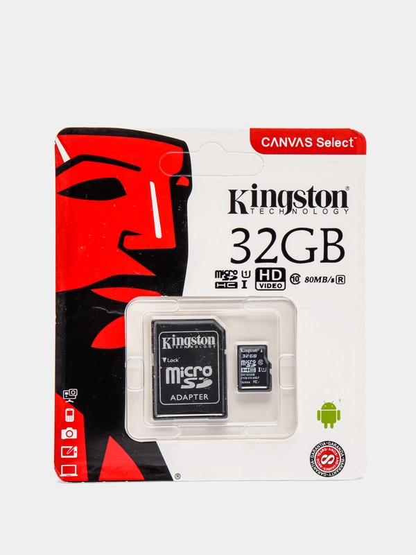 Карта памяти Kingston Micro SD с адаптером