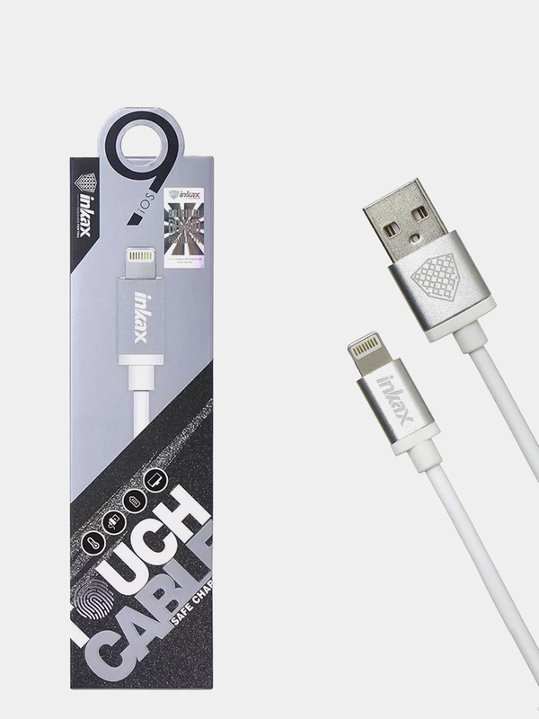 Кабель Lightning (8-pin) INKAX CK-09, 1 метр, белый
