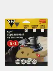 Шлифовальный круг на липучке Sia Abrasives siaone, 125 мм, 8 отверстий, P40, 6 штук