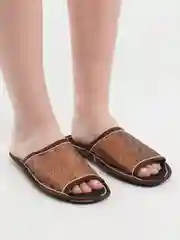 Коричневый тапочки домашние, женские, с открытым носом, Soft Slippers, 4 цвета