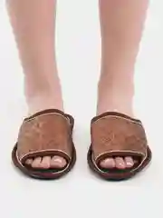 Коричневый тапочки домашние, женские, с открытым носом, Soft Slippers, 4 цвета