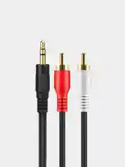 Аудио кабель aux 3.5 мм - 2 RCA тюльпаны, позолоченные контакты