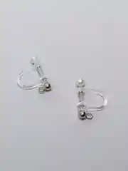 Серебряный основа для сережек (каффа, швензы) с кольцом для подвески, без прокола, 2 штуки