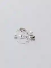 Серебряный основа для сережек (каффа, швензы) с кольцом для подвески, без прокола, 2 штуки