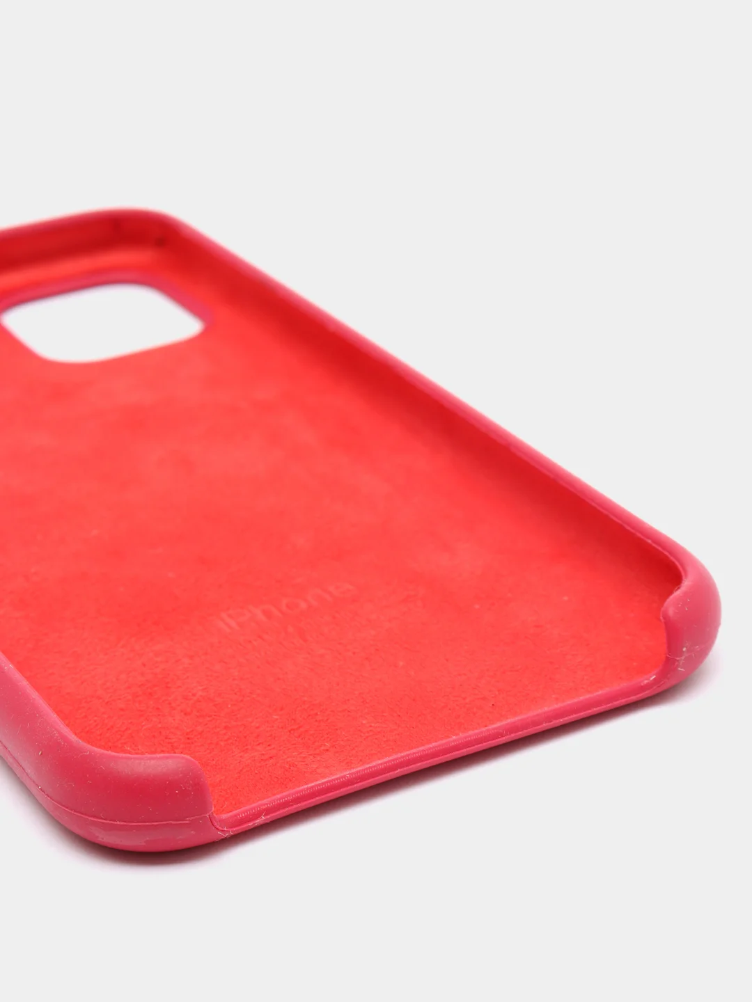 Вишнёвый чехол не пачкающийся с бархатом внутри IPHONE 11