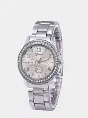 Серебряный женские часы с металлическим ремешком