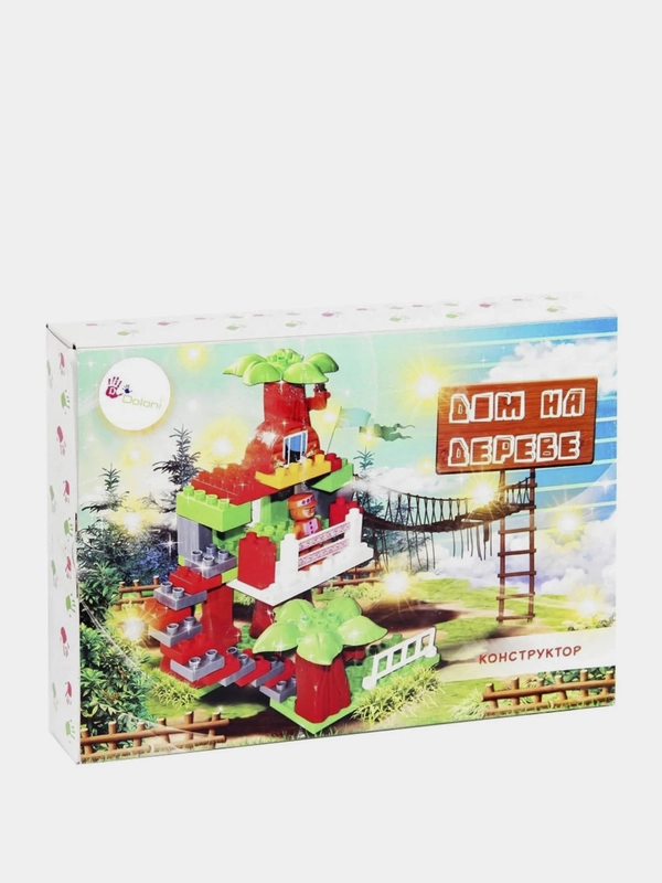 Мини-конструктор Doloni "Дом на дереве", 43 детали, 25*35 см, 013888/14